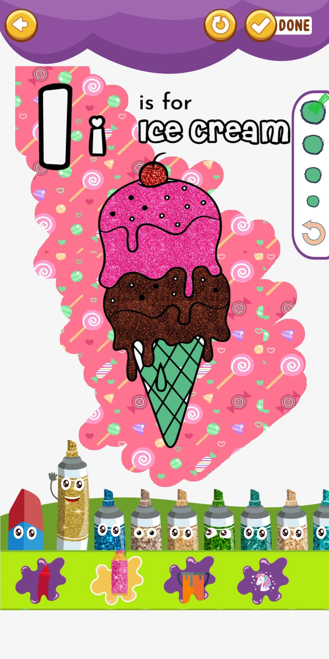 Coloring Glitter Alphabets ABC screenshot