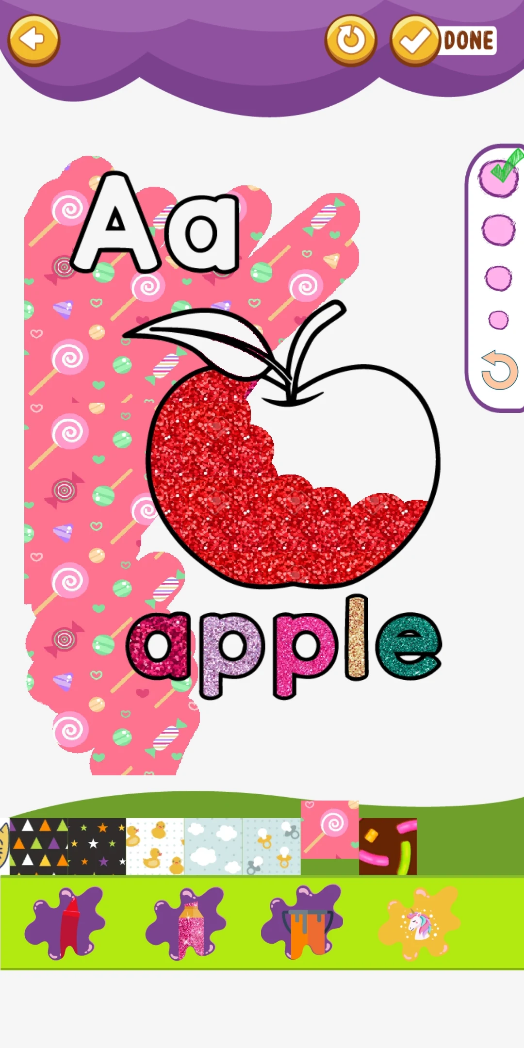 Coloring Glitter Alphabets ABC screenshot