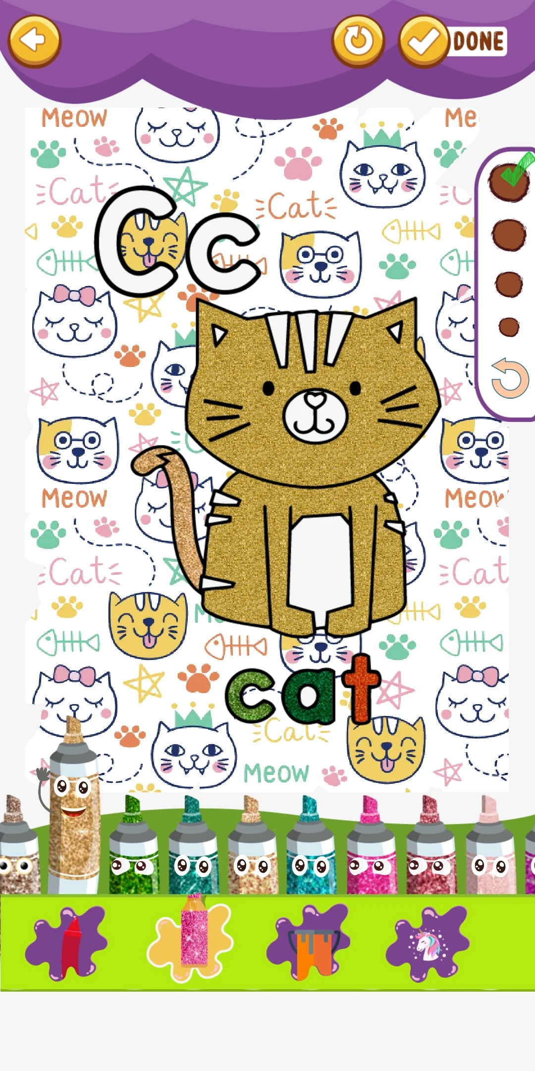 Coloring Glitter Alphabets ABC screenshot